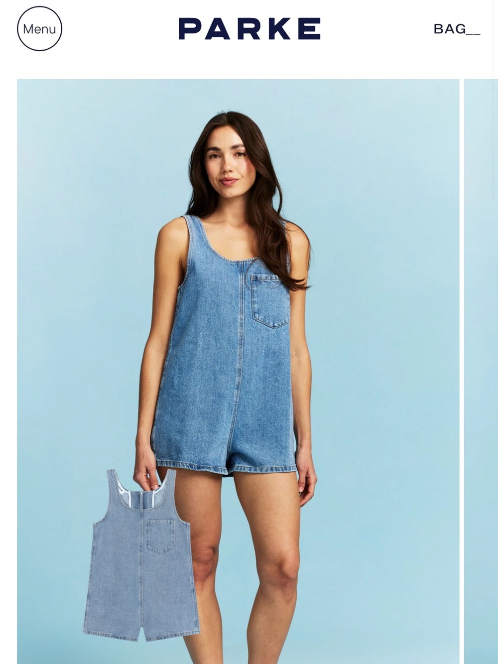 Parke Light Wash Denim Romper